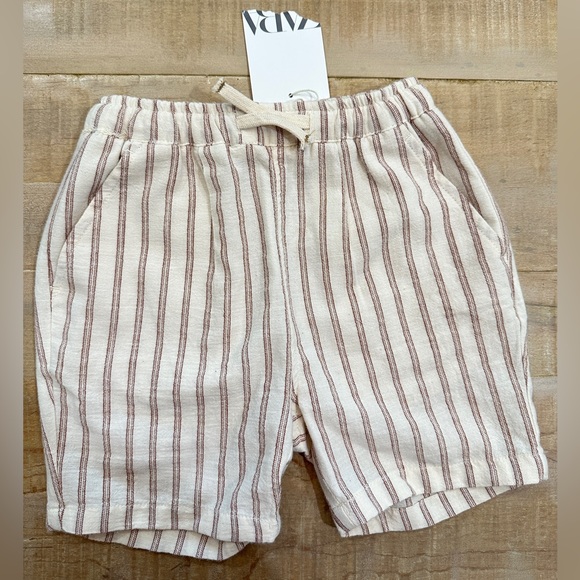 Zara boys tee shirt linen striped shorts matching set palm trees beach - Picture 4 of 12